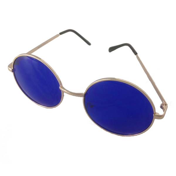 Stora Lennon solglasögon med blått glas