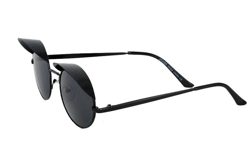 Svarta runda solglasögon med liten skärm - sunlooper.se - billede 2