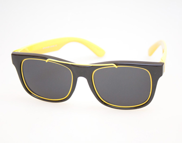 Wayfarer solglasögon med gula detaljer