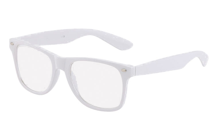 Vita glasögon med klart glas