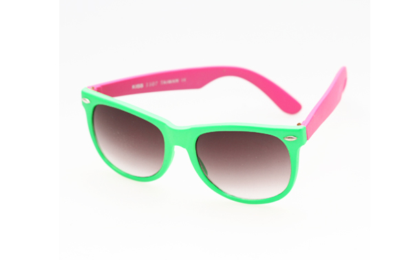 Wayfarer solglasögon i grönt / rosa