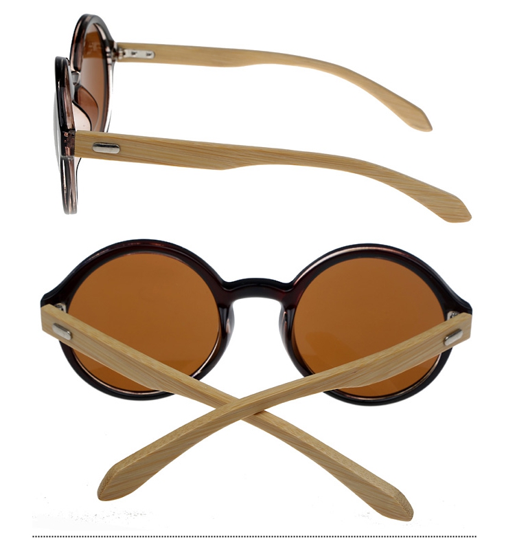 Runda solglasögon med bambuskalmar - sunlooper.se - billede 2