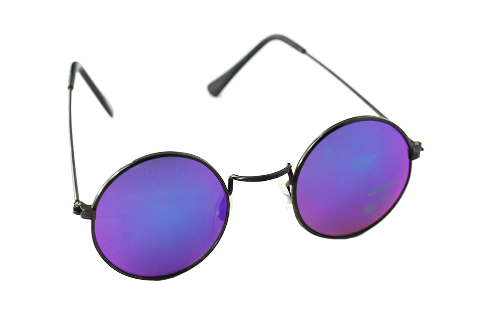 Runda solglasögon med multifärgat glas