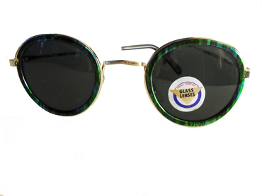 Coola runda solglasögon med gröna bågar - sunlooper.se - billede 2