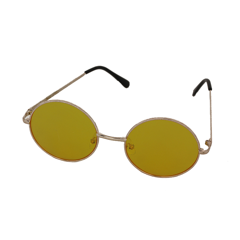 Runda John Lennon-solglasögon med gult glas