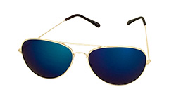 Aviator solglasögon med blått spegelglas - Design nr. 3231