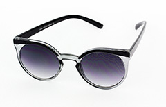Runda smokey solglasögon med svart kant - Design nr. 1021