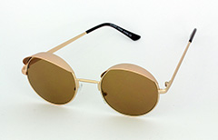 Runda solglasögon i guld med liten skärm - Design nr. 1037