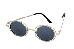 Runda solglasögon i John Lennon-stil i silver - Design nr. 1112