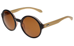 Runda solglasögon med bambuskalmar - Design nr. 3043