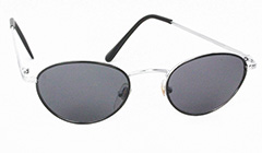 Ovala metallsolglasögon i svart och silver - Design nr. 3115