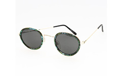 Coola runda solglasögon med gröna bågar - Design nr. 488