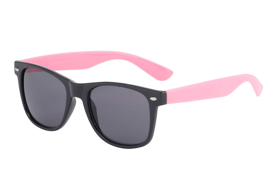 Svarta Wayfarer med rosa skalmar - Design nr. 595
